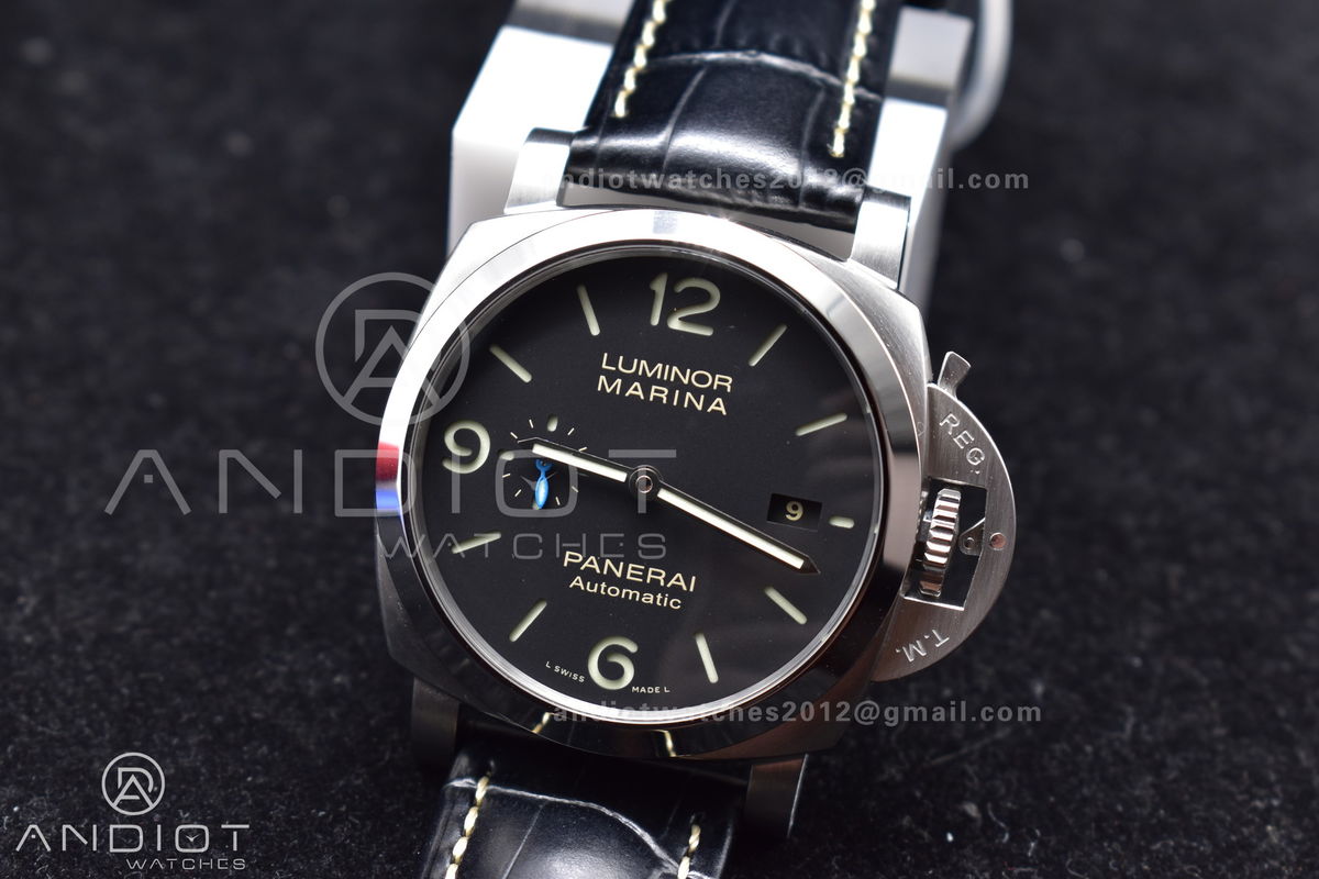 PAM1312 SBF 1:1 Best Edition Black Dial on Black Leather Strap P.9010 Clone
